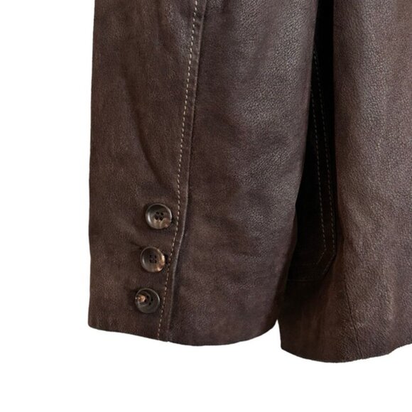 Oversized Danier Boyfriend Vintage Brown Suede Leather Coat Jacket - Picture 10 of 13